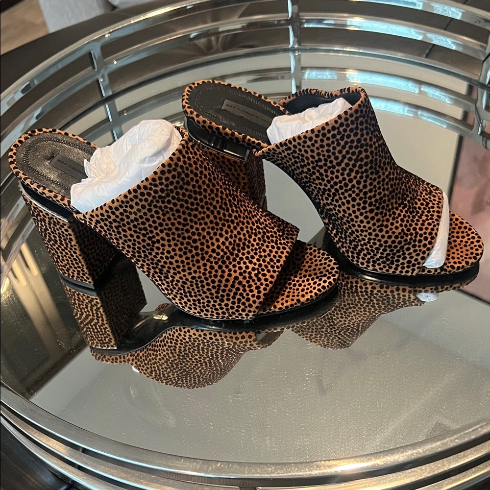 Alexander Wang Brown and Black Open-Toe Mules